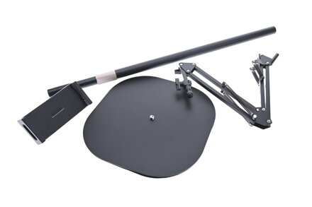 Podlahový polohovací stojan na tablet – černý, teleskopický