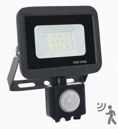 LED reflektor 10 W s PIR čidlem, 800 lm, 4000 K, IP65