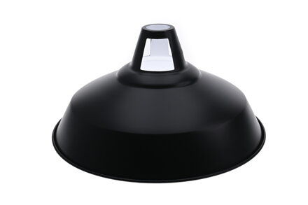 Kovové stínidlo industriální černé 39 cm – otvor 40 mm
