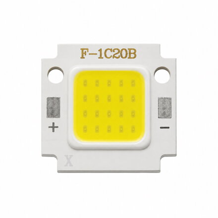 COB LED čip 10 W, 3–3,2 V, 6000 K, 20 × 20 mm