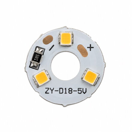 Kruhový LED modul 1 W, 5 V, 3000 K, Ø 17 mm