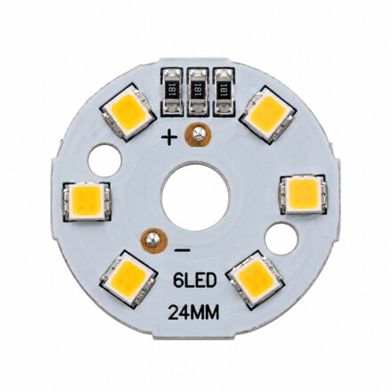 Kruhový LED modul 3 W, 5 V, 6 LED, 3000 K, Ø 24 mm