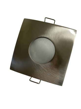Podhledové svítidlo GU10 hranaté IP54 – pevné, nerezový vzhled, výřez 75 mm