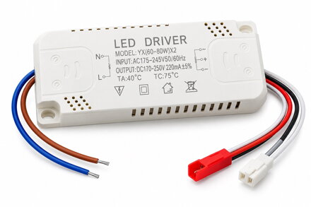 LED driver YX 60–80 W ×2, 220 mA, DC 170–250 V