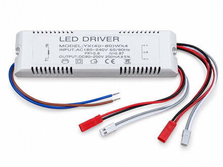 LED driver YX 40–60 W ×4, 200 mA, DC 90–200 V