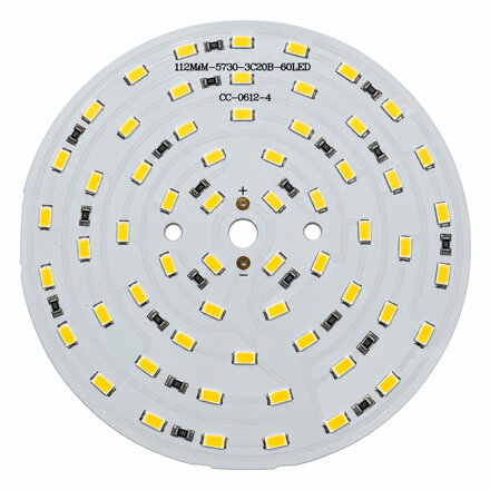 Kruhový LED modul 30 W, 12 V, 60 LED 5730, 3000 K, Ø 112 mm