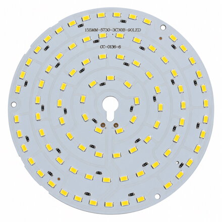Kruhový LED modul 45 W, 12 V, 90 LED 5730, 3000 K, Ø 155 mm