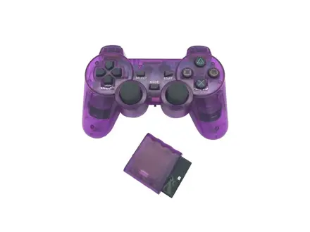 Bezdrátový joystick - ovladač pro PS2, fialový transparentní