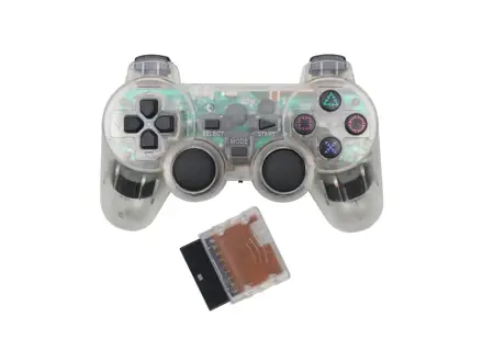 Bezdrátový joystick - ovladač pro PS2, transparentní