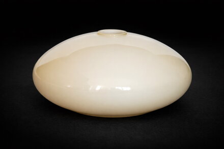 Oválné skleněné stínidlo - Lesklé ∅ 25cm z opálového skla