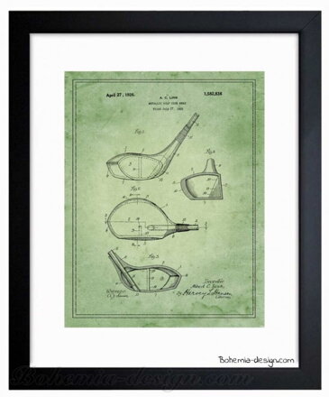 Ilustrace Golfová hůl 1925 / 30x40 cm