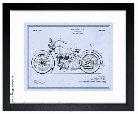 Ilustrace motorka Harley 1928