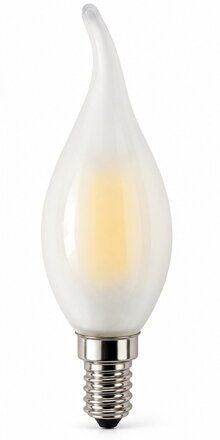 LED žárovka svíčka matná E14 4W 220V 2700K 360 lm – teplá bílá