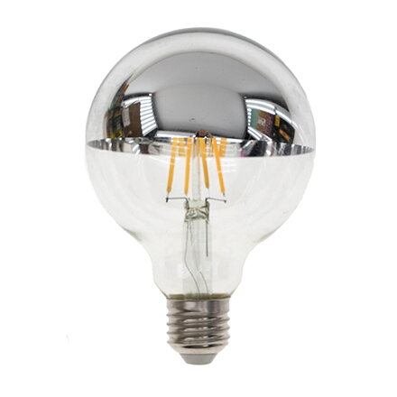 Led žárovka se stříbrným zrcadlovým vrchlíkem 4W E27