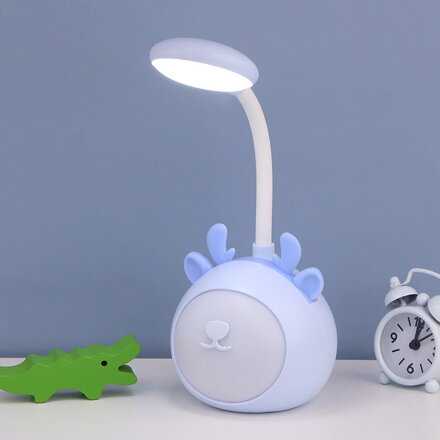 LED stolní lampa s nočním světlem - Sobík modrý
