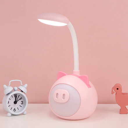 LED stolní lampa s nočním světlem - Prasátko růžové