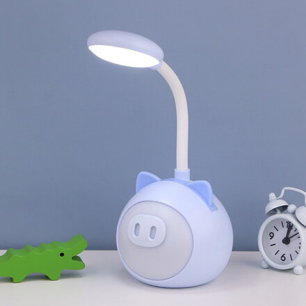 LED stolní lampa s nočním světlem - Prasátko modré