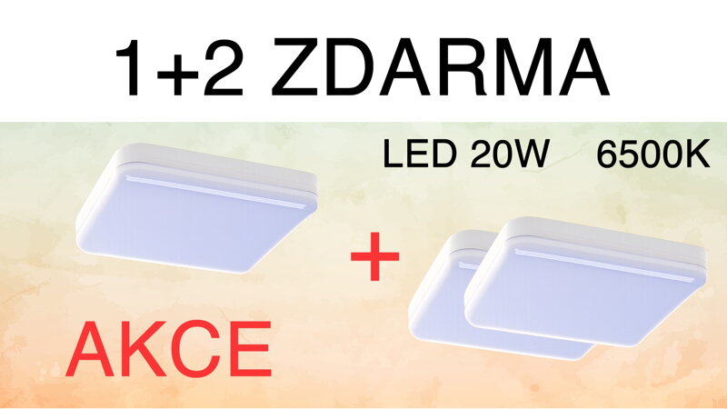 1+2 zdarma - LED panel čtvercový Renata 20W IP56