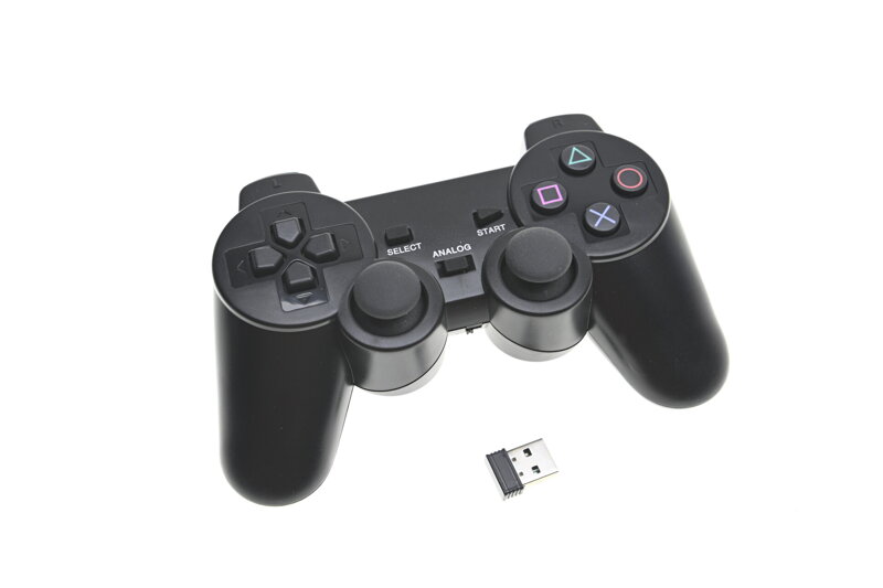Bezdrátový ovladač černý USB pro PS2