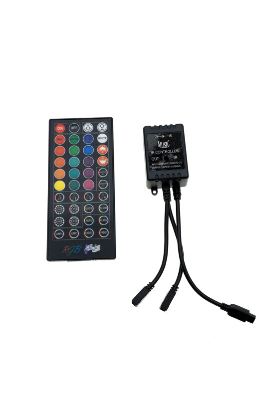 40-ti tlačítkový mini dálkový IR ovladač pro RGB LED pásky se zabudovaným mikrofonem