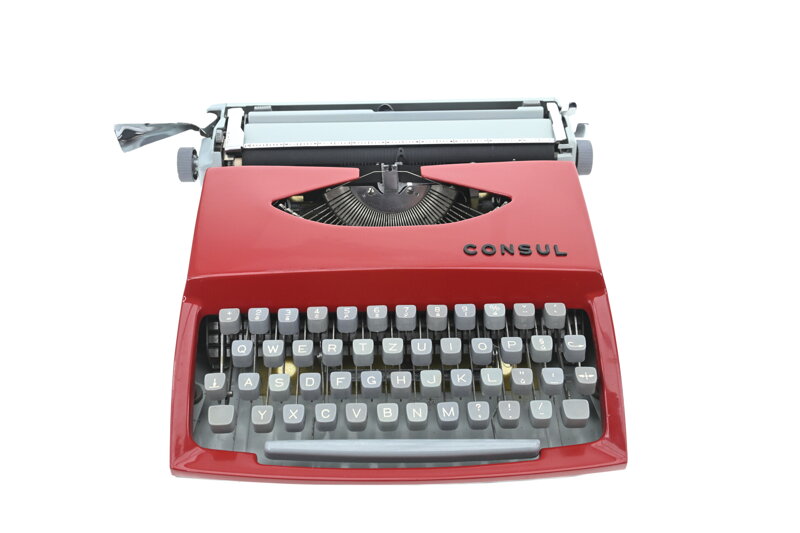 Psací stroj Consul Model 231.3 šedočervený REPASOVANÝ