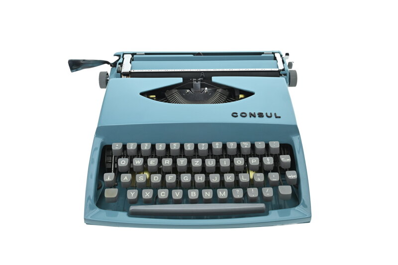 Psací stroj Consul Model 231.3 modrý REPASOVANÝ