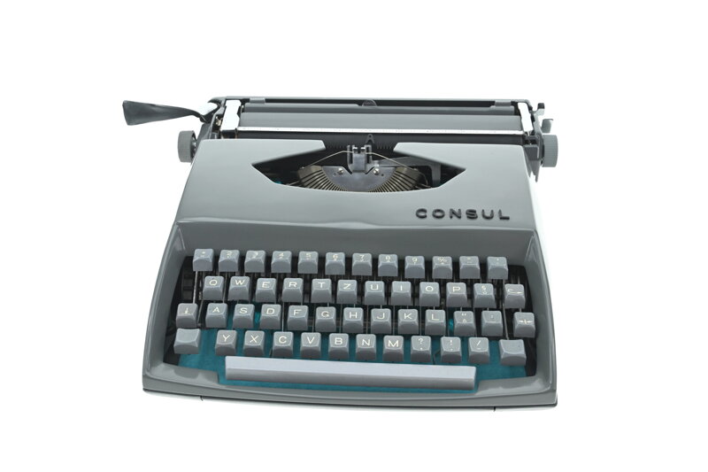 Psací stroj Consul Model 231.2 šedošedý REPASOVANÝ