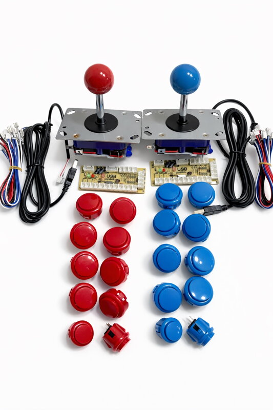 Arcade ovládací sada pro 2 hráče – joystick + tlačítka + USB