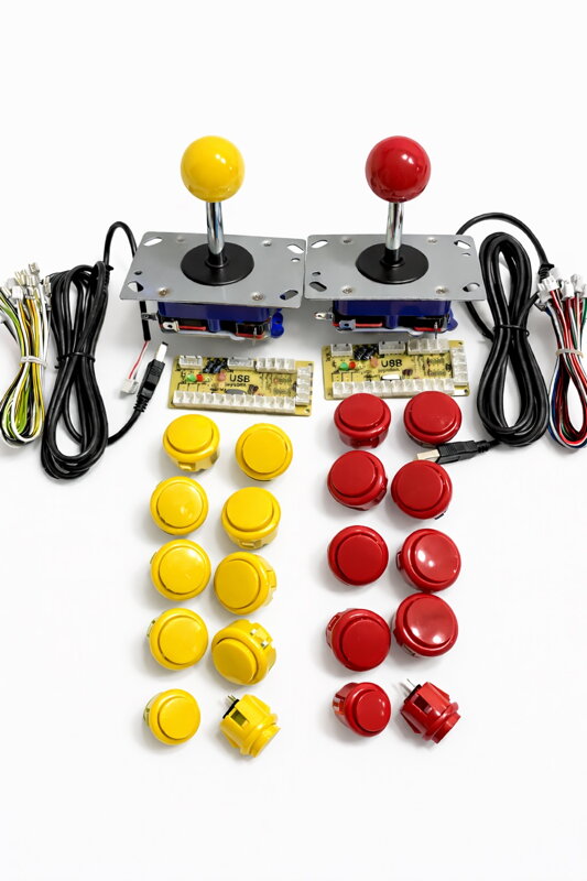 Arcade ovládací sada pro 2 hráče – joystick + tlačítka + USB