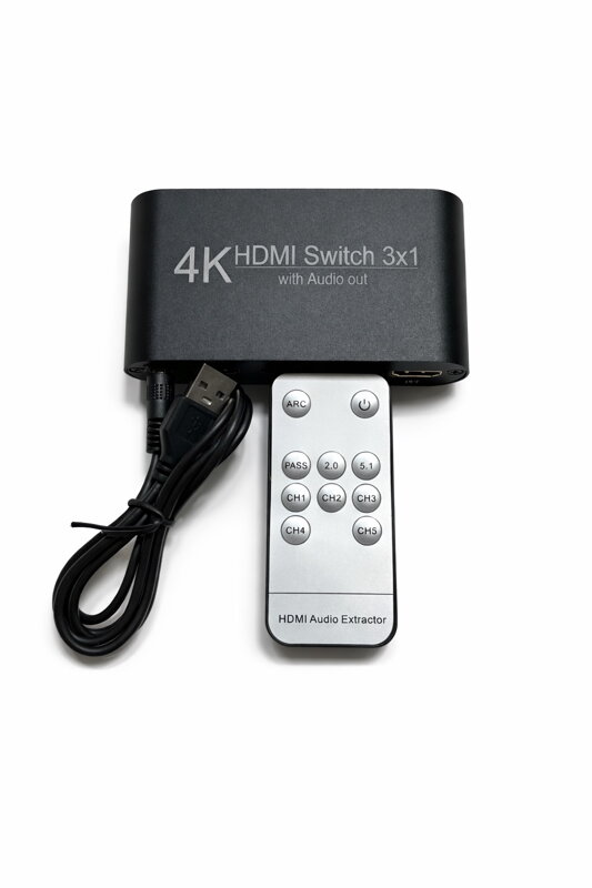 HDMI přepínač 3×1 4K – automatické přepínání vstupu