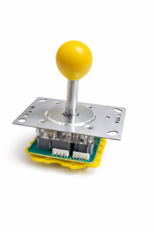Arkádový joystick s kulovou hlavicí – žlutý
