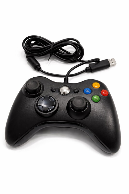 Herní ovladač USB drátový – černý, multifunkční pro Xbox, PS3, PC, Android a Windows 10