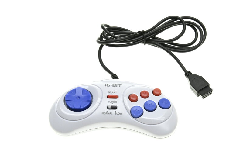 Ovladač pro SEGA Master System, Master system 2, Mega Drive,  16Bit, bílý