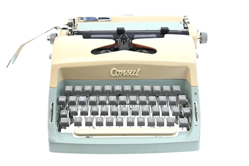 Consul psací stroj béžovo zelený