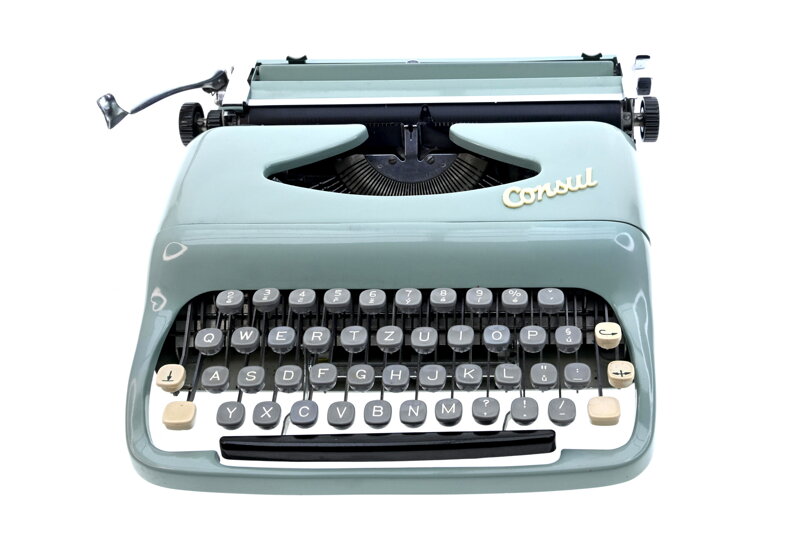 Psací stroj Consul Modrozelený krásná barva