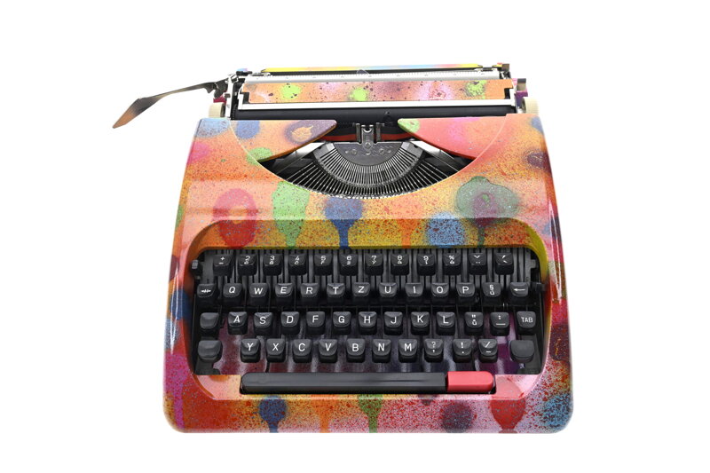 Kufříkový psací stroj  Olympia Traveller C Janouschek® DripArt Collection