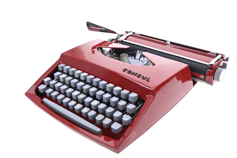 Psací stroj Consul Model 231.3 červený REPASOVANÝ
