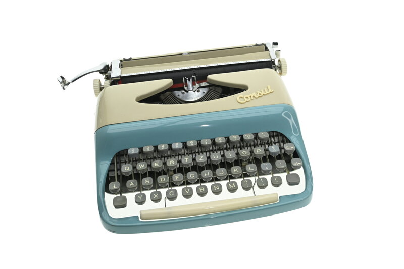 Psací stroj Consul béžovomodrý 1531 REPASOVANÝ