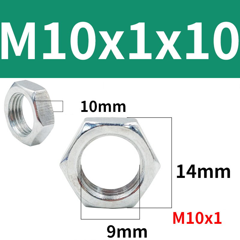 Matice šestihranná pr.14 mm,  závit M10x1x10