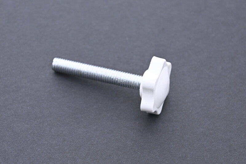 Křídlový šroub kulatý M6 × 50 – pozink / plast