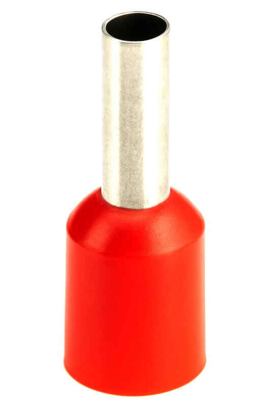 Izolované lisovací dutinky E2512 – červené, 2,5mm² 50ks