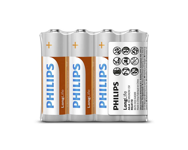 Baterie AA  Tužkové, Philips, 4 ks