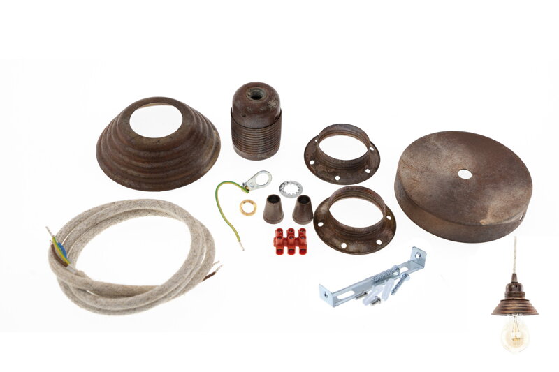 Stavebnice lustr vroubek Rusty car style White Vintage