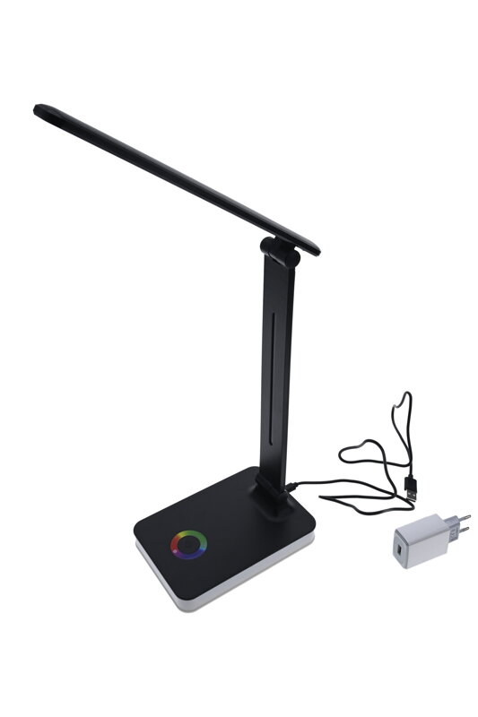 LED kancelářská stolní lampa s dotykovým ovládáním – černá matná
