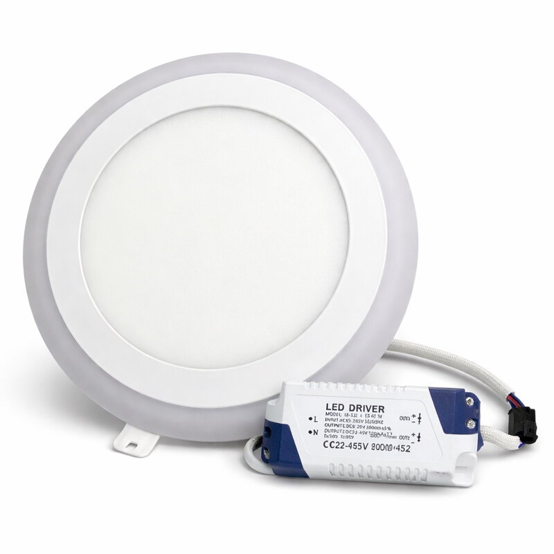 LED vestavný panel Solight WD152 12W+4W CCT Ø190 mm