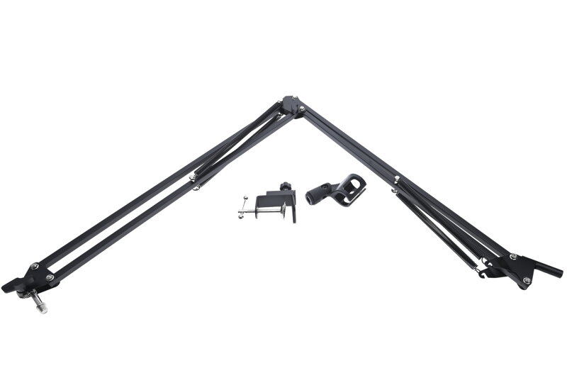 Stolní mikrofonní rameno – kovové, černé, nosnost 0,75 kg