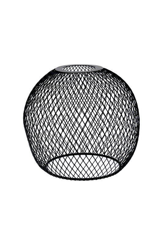 Drátěné stínítko koule černé 15 cm – otvor 40 mm