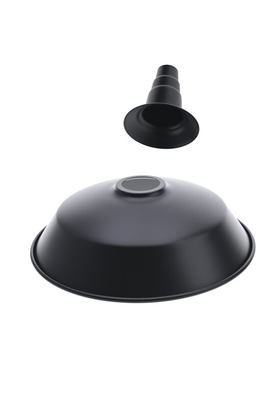 Kovové stínidlo industriální černé 26 cm – otvor 40 mm
