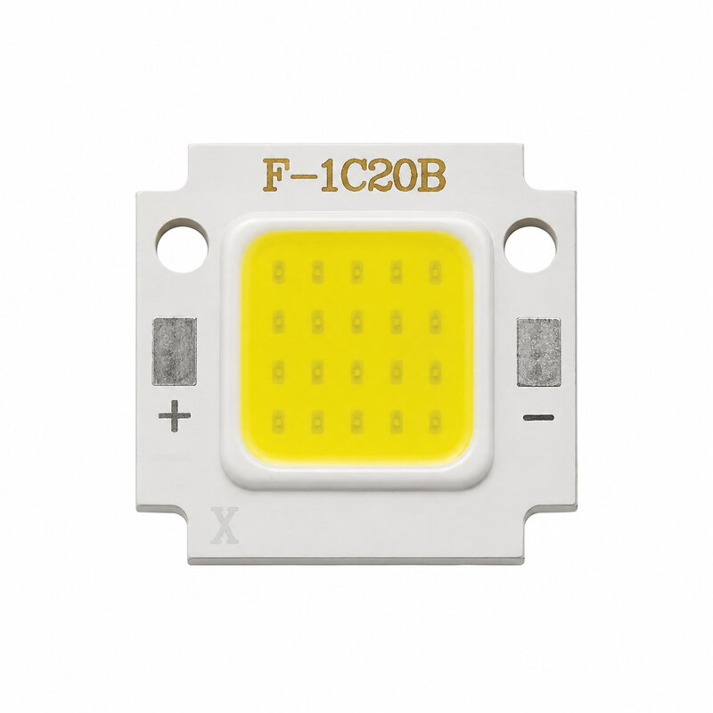 COB LED čip 10 W, 3–3,2 V, 6000 K, 20 × 20 mm