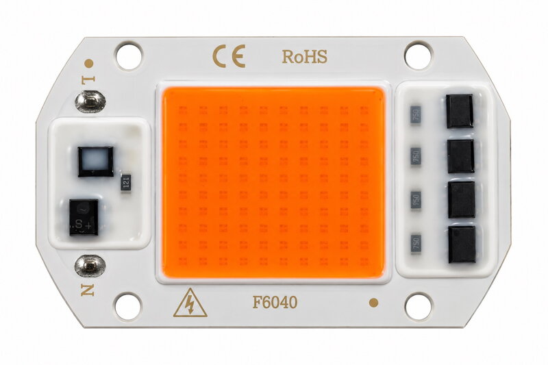 COB LED modul pro pěstování rostlin 50 W / AC 220–240 V – Full Spectrum